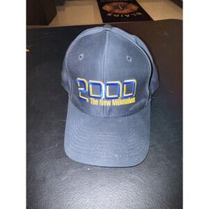 2000 The New Millennium Hat Cap Black Adjustable Dad Hat Y2K Vintage Style